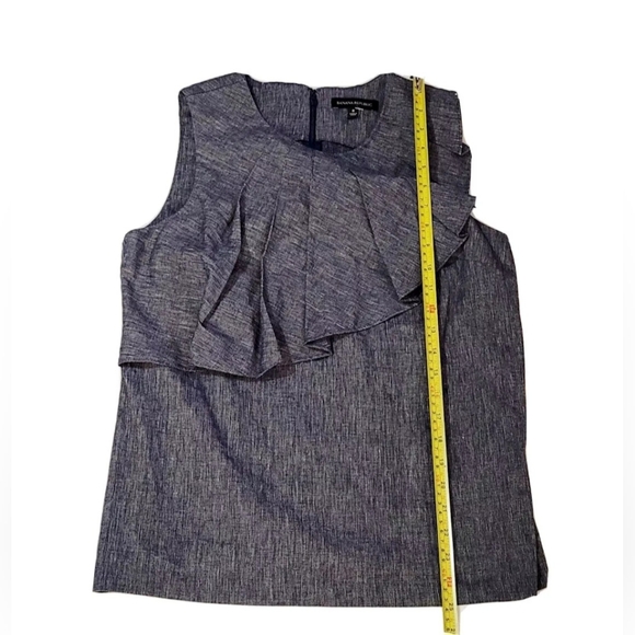 Banana Republic Linen Blend Sleeveless layered Blouse Size 8 Gray - Picture 6 of 7